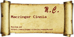 Maczinger Cinnia névjegykártya